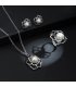 SET509 - Rose Necklace Ring Earring Set